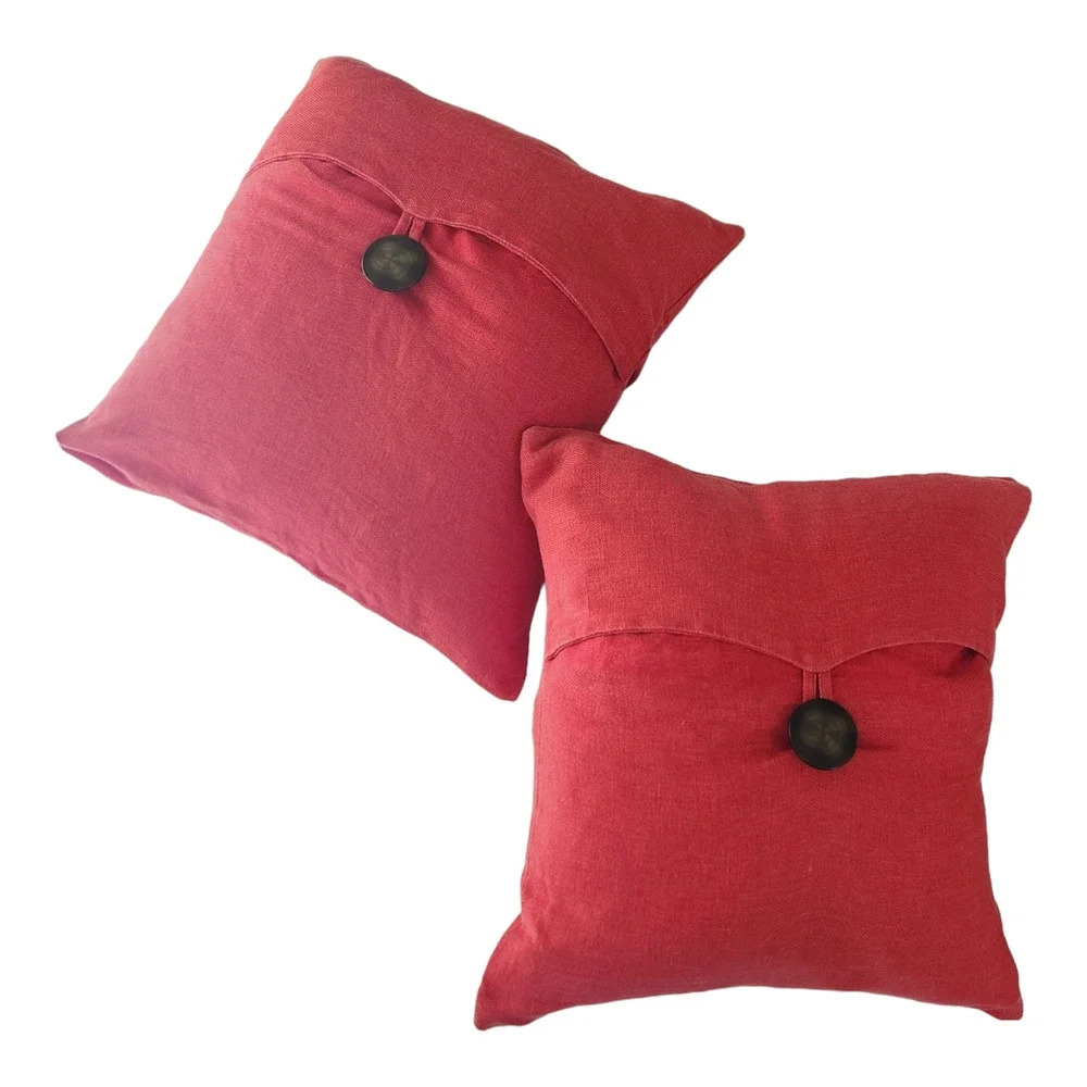 Pottery Barn Set of 2 Textured Linen Throw Pillow 18"x18"